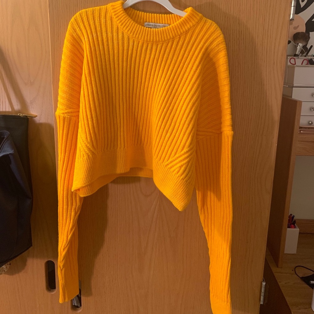 orange cropped sweater